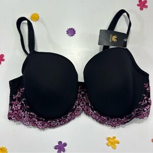 Wacoal Black Embrace Pink Lace T-Shirt Bra, 38DD NWT